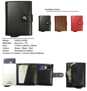 คาร์ดโฮดาที่ใส่บัตร RFID อลูมิเนียม กระเป๋าสตางค์สั้นสำหรับทุกเพศ หนังแท้ ปิดแบบพับได้ ดีไซน์เรียบง่าย ป้องกันการโจรกรรม - Product Image 4