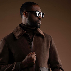 Lunettes de soleil carrées pour hommes de style européen et américain, monture noire en PC, protection UV400, mode, voyage, cyclisme, conduite - Product Image 1