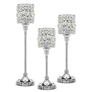 Nouvelle conception personnalisée taille argent plaqué bougeoir pour décoration de Table de mariage maison Restaurants décoration prix bon marché - Product Image 1