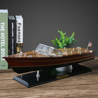 Maquette de Bateau de Course Chris Craft Aquarama Riva Italien en Bois Entièrement Assemblée, Modèle de Yacht Rapide pour Décoration d'Intérieur