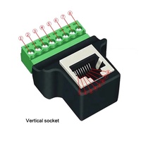 Conector Hembra RJ45 8P8C, Adaptador de Bloque de Terminales de Tornillo de 8 Pines, Conector de Cable Ethernet RJ45 Negro, Sin Soldadura, para PCB