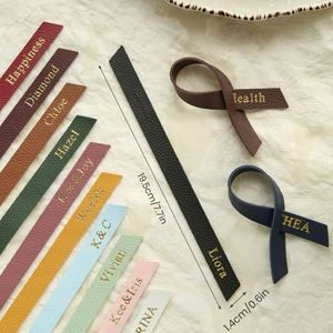 Personalized Classic PU Leather Napkin <b>Rings</b> Durable Elegant Wedding Favor with Rustic <b>Name</b> Place Setting for Modern Table Decor - Product Image 2