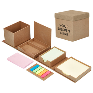 Custom Logo <b>Foldable</b> Kraft Paper <b>Desk</b> Organizer Cube Sticky Notes Memo Holder Page Flags for Corporate Promotional Gifts - Product Image 1