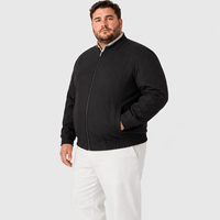 Chaqueta Bomber para Hombre, Cuello Alto, Cierre Completo, Puños Acanalados, Estilo Sólido, Simple, Vintage, Casual, Tallas Grandes y Extra Grandes, 6XL 7XL