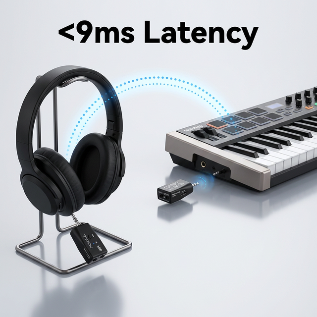 Midiplus Wave Ultra-compact Wireless Audio System <9ms Low Latency 2.4G Stereo Transmitter & Receiver for Stage & Practice