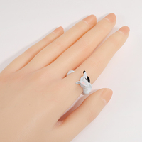 Bague ZRM populaire en alliage de zinc avec queue de renard mignonne pour le petit doigt des femmes, bijoux créatifs incrustés d'animaux rouges, vente en gros