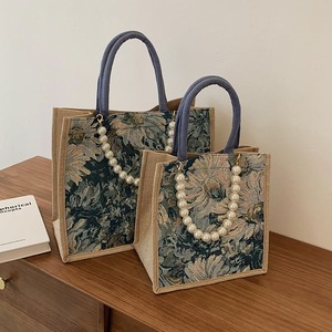 Women's High Quality Fashion Casual Square Flower Underarm Shoulder <b>Bag</b> Wholesale <b>Canvas</b> Customized Foldable Handbag - Product Image 4