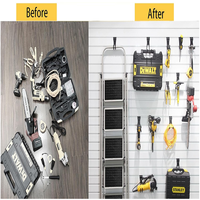 Organisateur mural multifonctionnel JH-Mech pour garage, style de rangement ouvert et visible, accessoires robustes pour panneaux rainurés avec supports à outils