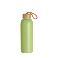 Vesub grosir kustom LOGO sublimasi Warna kosong olahraga perjalanan toples kaca buram dengan tutup bambu botol air kaca