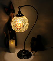 Lampes de table LED turques en fer forgé avec mosaïque artisanale Tokin-lighting (TL1L01), avec base d'ampoule AC E14, source de lumière fluorescente