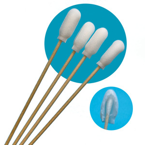 Bâton en bois biodégradable bâton éponge applicateur d'écouvillon en mousse médicale couverture en mousse coton-tige 720 - Product Image 1