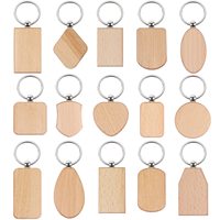 Vente en gros de supports vierges en bois pour gravure, porte-clés assortis non finis, artisanat DIY, gravure laser avec couleur et taille personnalisées