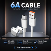 Câble de données USB-A vers Type-C 100W 6A à charge rapide, tressé en TPE, pour iPhone, Android, appareil photo, ordinateur