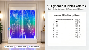 Paravent moderne à bulles d'eau avec panneau lumineux LED, design abstrait, structure à cadre fixe, écran transparent - Product Image 2