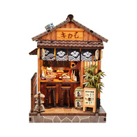 Kit de maison de poupée miniature en bois créatif à faire soi-même, modèle de maison miniature 3D à assembler avec lumière LED, jouet artisanal décoratif de bureau