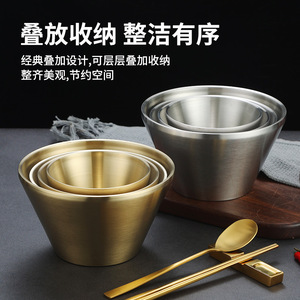 Conical Bowl 304 Stainless Steel Stackable Gold Hotel Use - Product Image 5