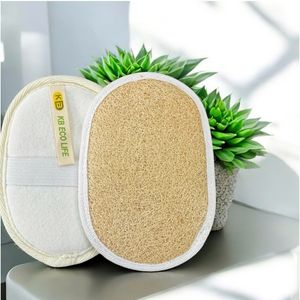 Sûr pour les peaux sensibles, éponge exfoliante KB Sun à une face, éponge de bain ovale biodégradable pour le soin de la peau et le massage du corps - Product Image 4