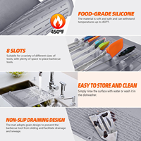Tapis de séchage antidérapant en silicone de qualité alimentaire et écologique, support de bassin, plateau de conservation des fruits, servant également de tapis de drainage pour vaisselle et de plateaux de cuisson