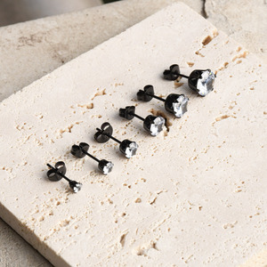 Classic Design Stainless Steel Zircon <b>Stud</b> <b>Earrings</b> | Waterproof, Hypoallergenic, Non-Fading | Multiple Size Options Available - Product Image 3