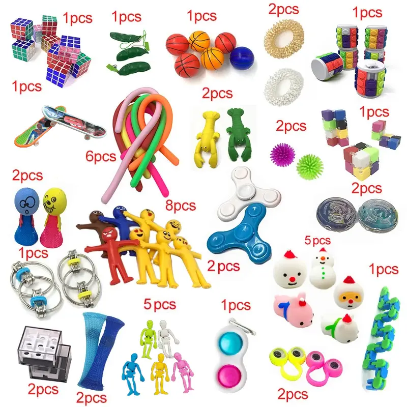 Manufacture Wholesale New Hot Selling 50pcs Fidget Sensory Toys Set Stress Reliever Toys Pack For ADUK Kids Adults Pack Toy