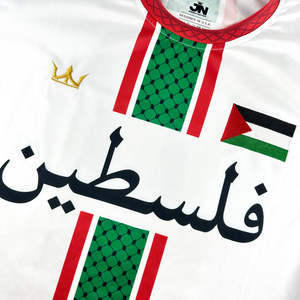 Maillot de football personnalisé 2024 de haute qualité avec logo, nom et numéro imprimés par transfert thermique, 100% polyester, Palestine National Club - Product Image 3