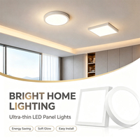 Ventes chaudes - Éclairage commercial intérieur en aluminium IP44 - Panneau LED rond carré à montage en surface pour plafond - 6W-24W - Pour couloir domestique