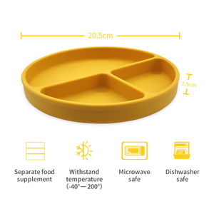 Plat en Silicone lavable au lave-vaisselle plaque d'aspiration divisée plaque d'alimentation en Silicone pour bébé - Product Image 4