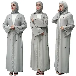 Wholesale Dubai abaya women maxi dress embroidery cardigan islamic Arab clothing