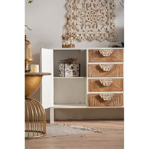Ferme Naturel En Bois Massif Meubles 2 Porte <span class=keywords><strong>4</strong></span> Tiroir Buffet Vintage Conception Console Armoire De Rangement - Product Image 4