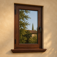 Ventana Abatible de Aluminio con Doble Acristalamiento, Estilo Europeo, Vidrio Templado, Ahorro de Energía, Vidrio Low-E, Precio al por Mayor