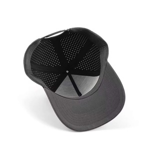 Casquette personnalisée en gros avec découpe laser, 5 panneaux, imperméable, Gorras pour hommes, casquette à cordon, logo personnalisé en PVC, casquette de course et de golf - Product Image 4