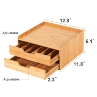 Support d'accessoires pour cafetière de bureau en bambou pour dosettes de café et capsules de thé avec tiroir de rangement Table basse en bois