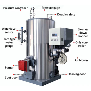 Chaudières générateurs de vapeur verticales industrielles de 1 à 1,5 tonne, alimentées au combustible biomasse (sciure de <span class=keywords><strong>bois</strong></span>, <span class=keywords><strong>granulés</strong></span>) 0,05 à 1 tonne - Product Image 3