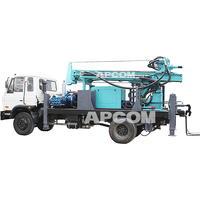 Camion de forage mobile sur chenilles pour puits d'eau, foreuse rotative hydraulique, moteur diesel, 300m, haute efficacité, pour villages et fermes