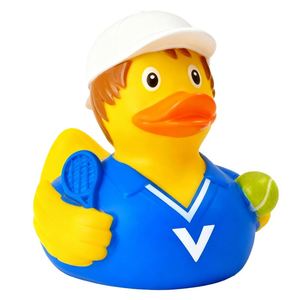 Juguete Promocional Personalizado de PVC, Pato de Goma para Tenis, Juguetes Acuáticos para Niños, Juguetes de Baño Impresos al por Mayor, Aptos para Niños Pequeños - Product Image 1