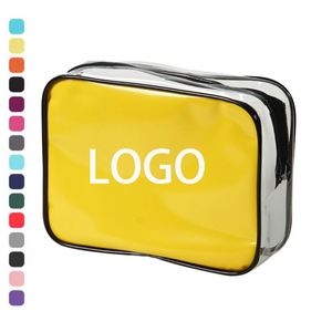 Sac cosmétique en PVC souple transparent de style mode, avec fermeture éclair scellée, personnalisable, vente en gros - Product Image 1