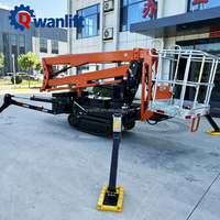 Plataforma Elevadora Araña de 20m con Orugas, Eléctrica, Autopropulsada, Hidráulica, 300kg, Estructura de Acero Aleado, Certificación CE