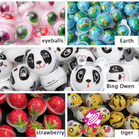 Bonbons gélifiés 3D en forme de boule, vente en gros, bonbons gélifiés doux en forme d'œil, saveur fruitée, fourrés à la confiture, à mâcher