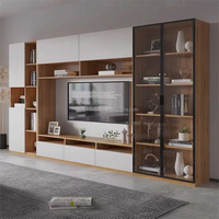 Meuble TV de Luxe en Bois, Design Moderne Extensible avec Rangement, Style Ferme, pour Appartement, Hôtel, Taille Personnalisable, Salon