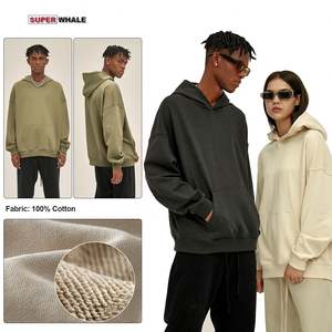 Logo personnalisé Hommes Sweats à capuche surdimensionnés à poids élevé French Terry Blank Pull à capuche de haute qualité - Product Image 3