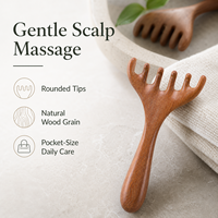 Peigne de massage du cuir chevelu en bois, outil de massage Gua Sha pour la tête, peigne manuel pour les méridiens du cuir chevelu, du cou, du dos et du corps, pour la relaxation