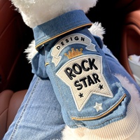 Gilet en jean personnalisé avec logo pour animaux de compagnie, vêtements lavables pour chiens et chats, fabricant OEM, vente en gros, vêtements élégants pour animaux de compagnie