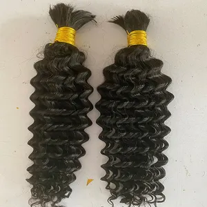 Virgin hair vendor loose wave bundles no weft braiding human hair bulks