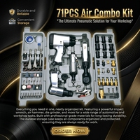 Ensemble d'outils pneumatiques OBBL 71 pièces, clé à chocs pneumatique et kit d'accessoires avec coffret de rangement