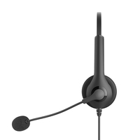 Casque de centre d'appel à connecteur binaural USB-A ou USB-C avec micro Enc pour ordinateur PC portable