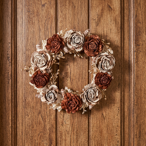 Corona de Flores Rústica Hecha a Mano, Arreglo Floral Decorativo Redondo para Boda, Paquete Individual Sin Iluminación - Product Image 5