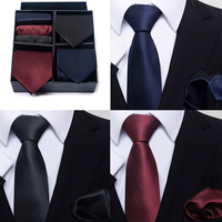 Ensemble cravate et pochette en soie artificielle 3 pièces, 1200 points, pour homme, essentiel pour les affaires, les mariages et les fêtes, classique, élégant, coffret cadeau