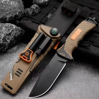 Couteau tactique à lame fixe de qualité industrielle pour la survie en plein air, le camping et la chasse, en acier inoxydable 420, avec lumière LED, multi-outils, OEM