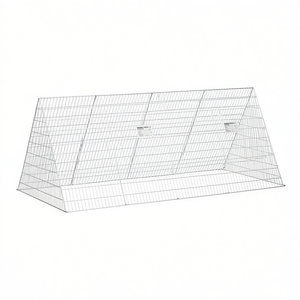 Cage à lapin 215 x 100 x 85 cm en acier galvanisé argenté, enclos pour animaux de compagnie, design rectangulaire durable pour animaux de taille moyenne - Product Image 1