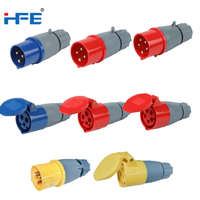Connecteur de prise industrielle étanche HFE bleu IP67 63A 2P+E 3 4 5 broches CE 220V Modèle HFN-2332 Usine source professionnelle